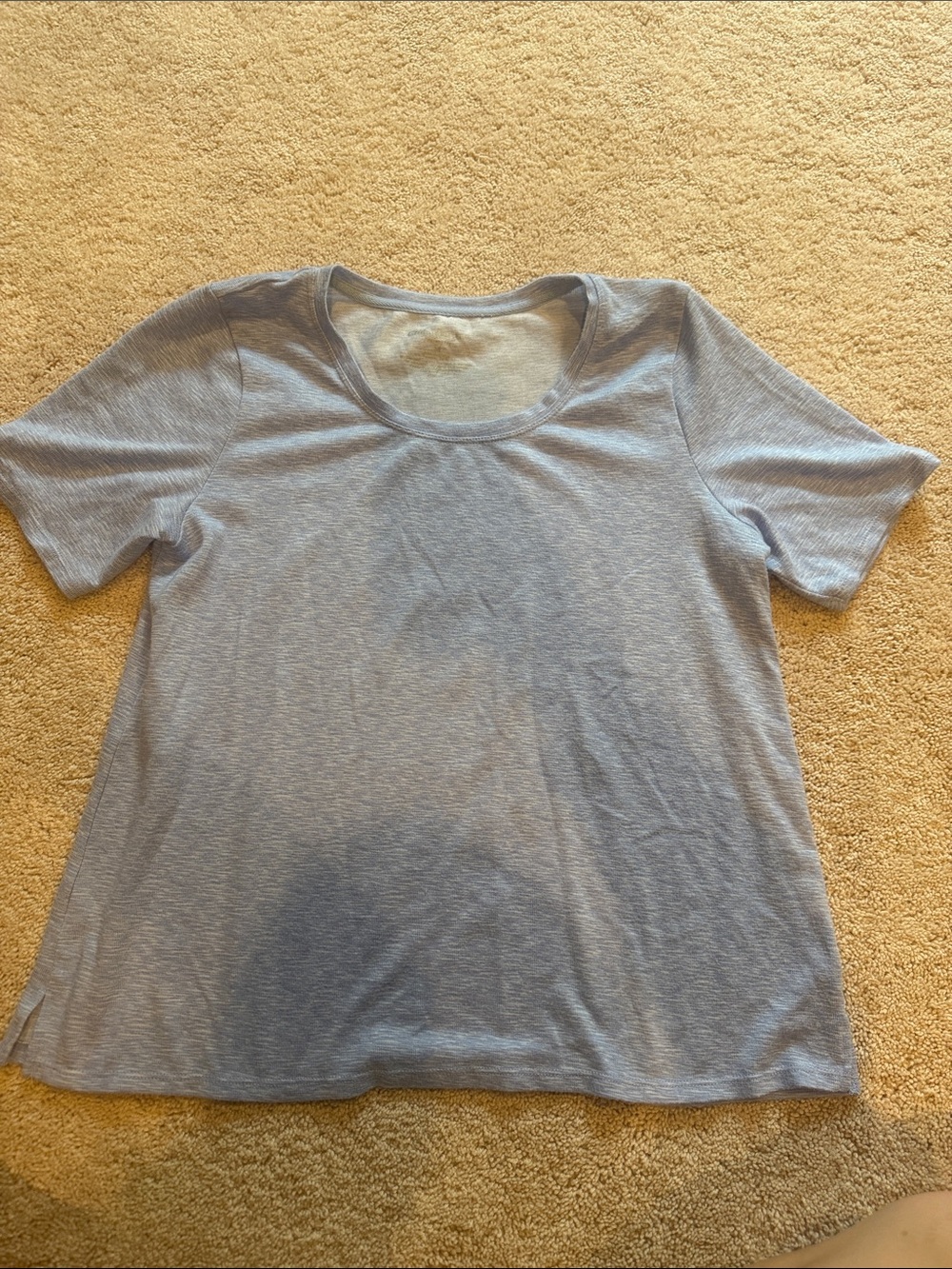 croft & barrow Heather Light Blue Scoop Neck